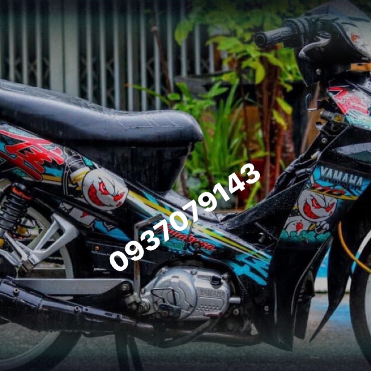 Tem xe Sirius xăng cơ thỏ dán xe đen