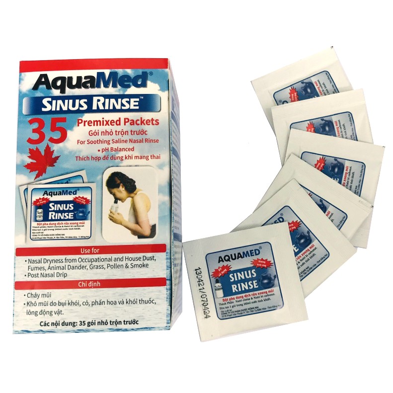 Muối rửa mũi xoang Aquamed (Hộp 35 gói)