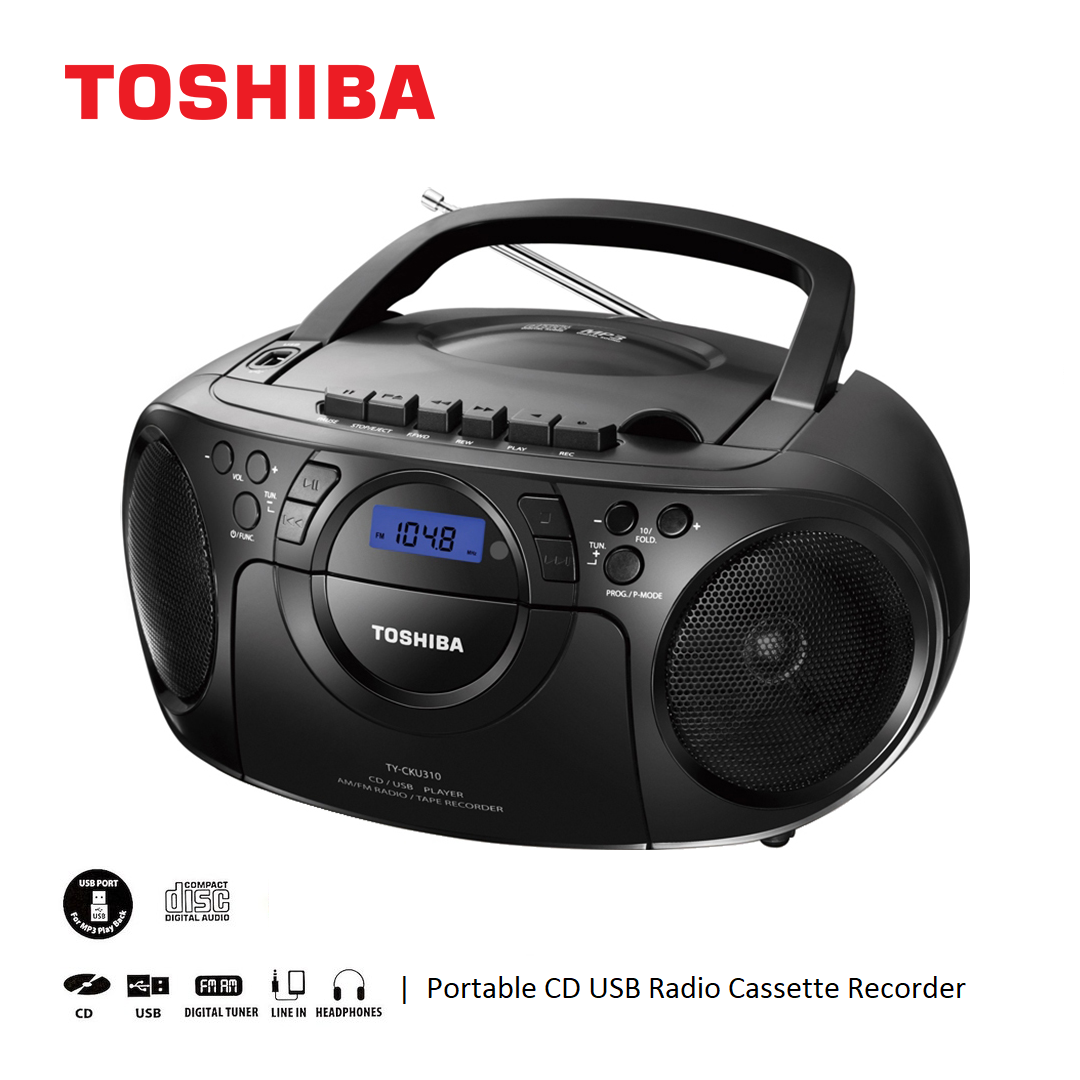 Giảm ₫95,000] Máy cassette toshiba ty-cku310, hệ thống loa  - cd/usb/ radio/cassette/recorder - hàng chính hãng, bảo hành 12 tháng - tháng 3/2023  - BeeCost