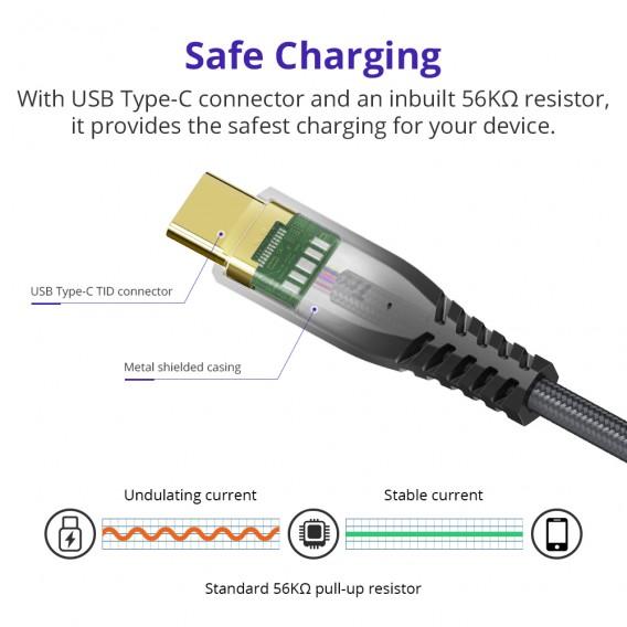 Cáp sạc TRONSMART TAC USB-C to USB-A 3.0 (độ dài từ 1m - 1.8m)