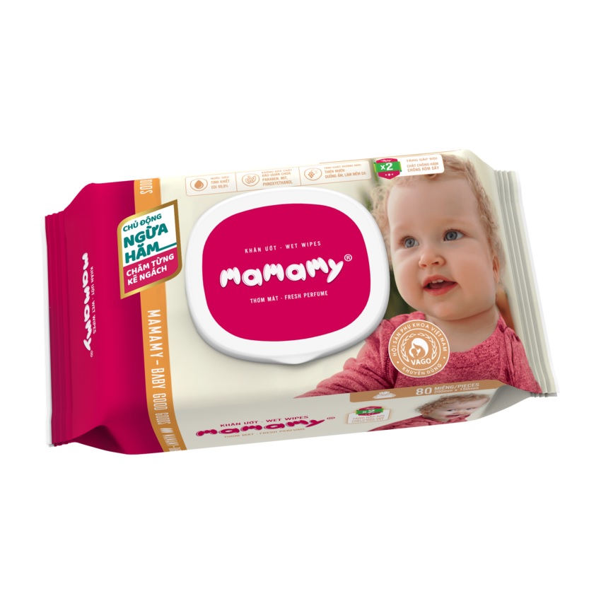 Khăn ướt Mamamy 100 tờ mùi thơm mát có nắp