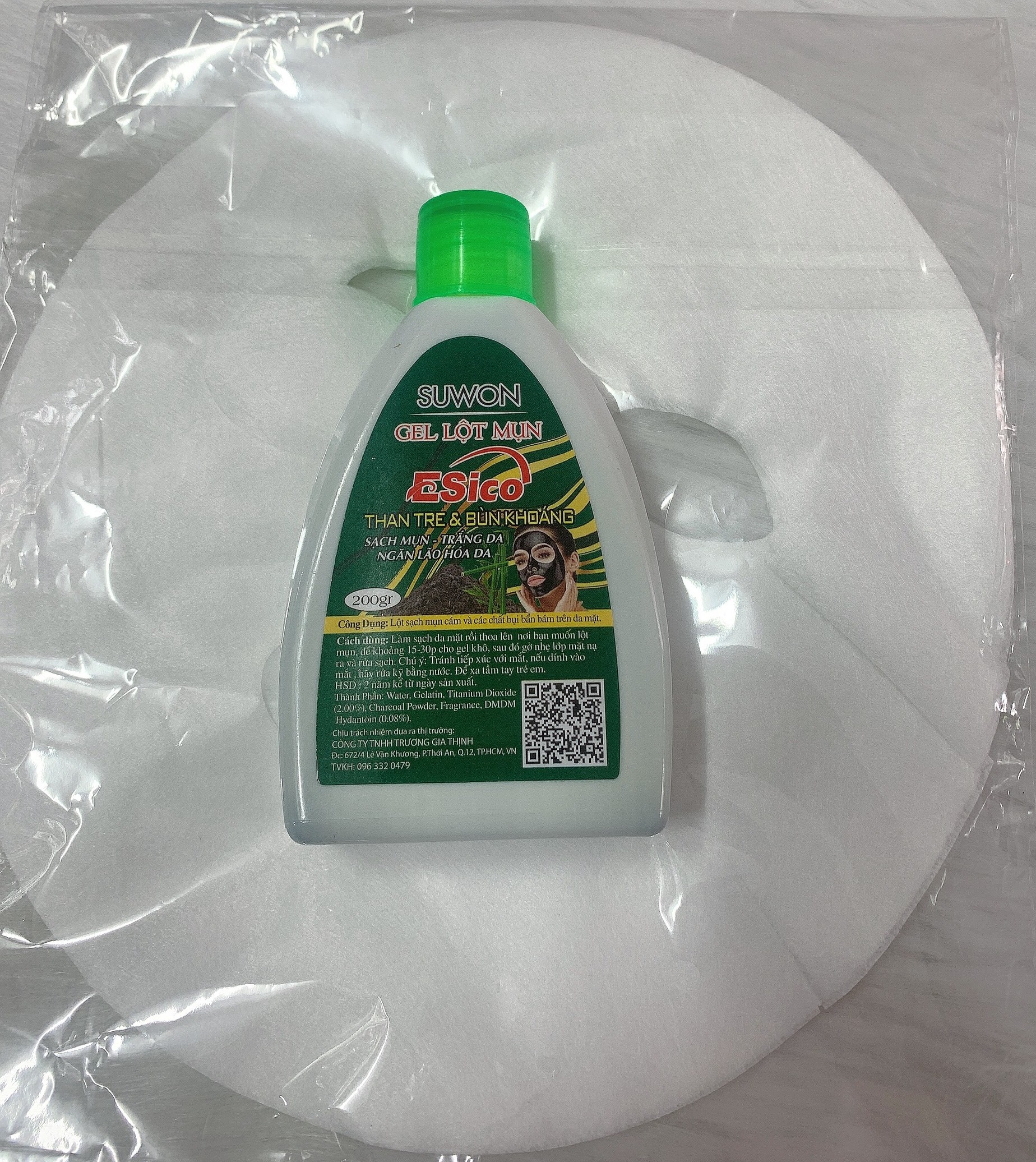 Combo gel lột mụn than hoạt tính esico 200g+ giấy