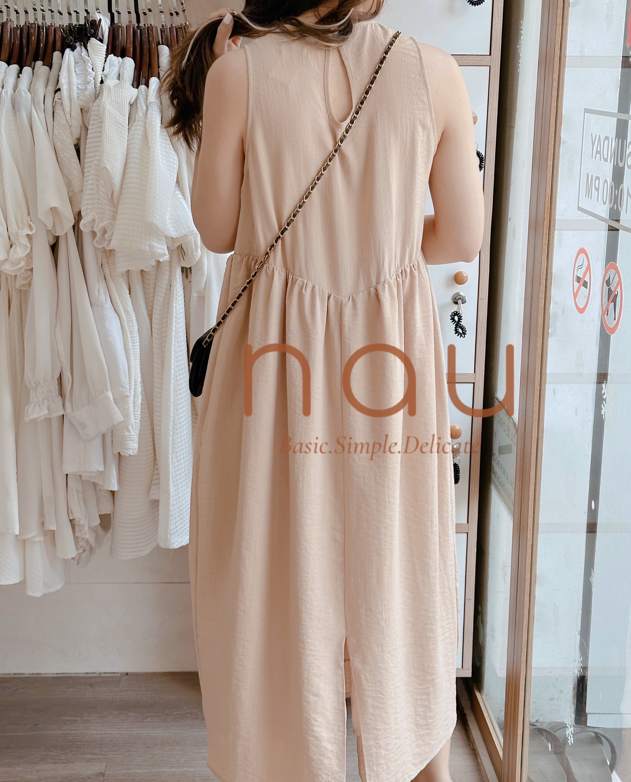 Đầm suông phối xếp li 6 màu