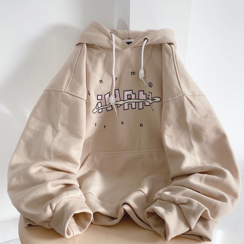(Hot Trend 2021) Áo Khoác Hoodie Nỉ Nam Nữ, Áo Hoodie Form Rộng Phối Màu Trẻ Trung, in Họa Tiết iNAM Đáng Yêu Dễ thương ( NÓN 2 LỚP )