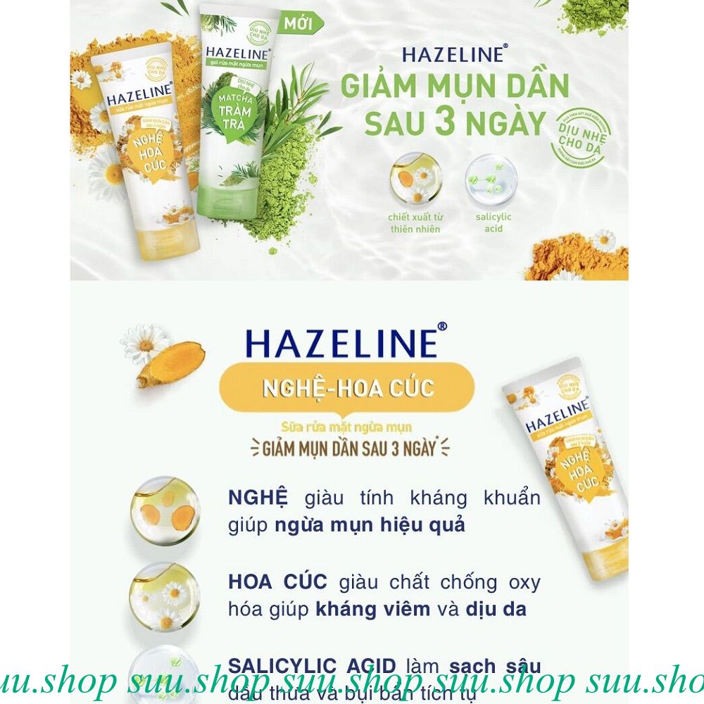 Sữa Rửa Mặt Hazeline 50g Nghệ Hoa Cúc