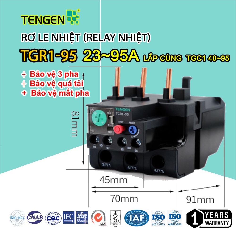 Rơ le nhiệt tengen tgr1-95