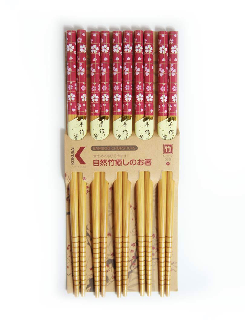 (CHÍNH HÃNG) Đũa Tre, Gỗ Nhật Bản Vỉ 5 Đôi Kokusai 20-25cm