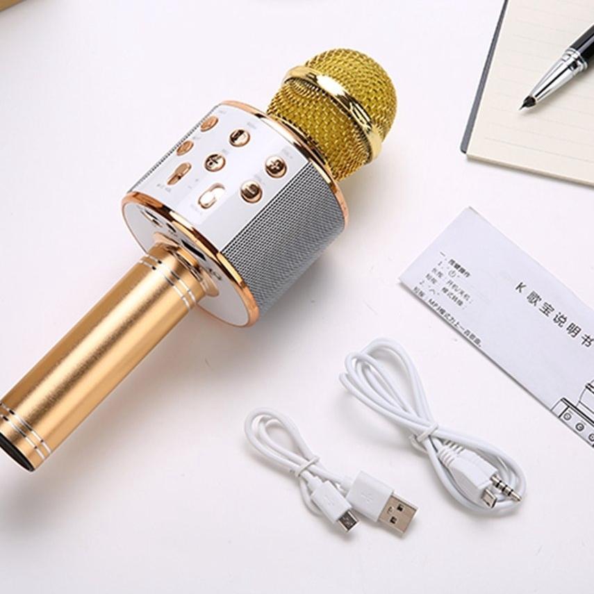 Mic karaoke bluetooth kiêm loa bluetooth w
