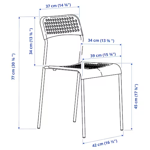 GHẾ TỰA ADDE I.K.E.A - TRẮNG (Chính hãng - có sẵn)