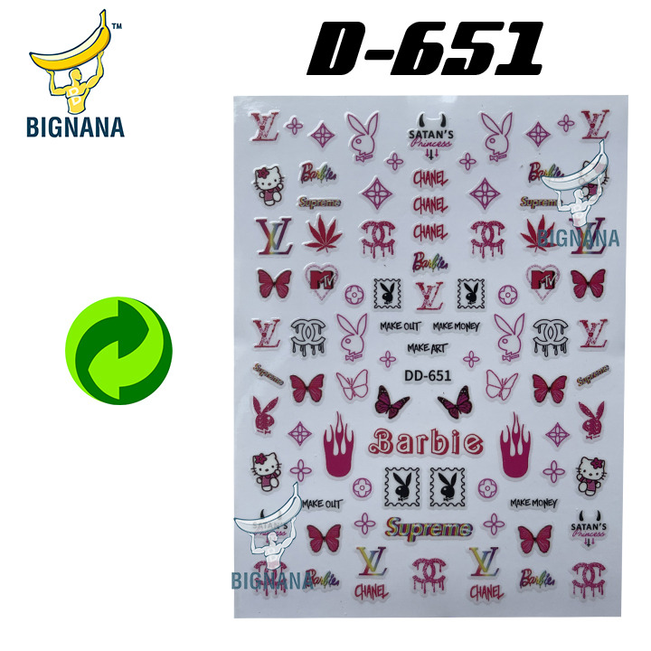 Sticker Nails Hình Dán Chuột Mickey, Hello Kitty, Decal Trang Trí Phong Cách Độc Đáo