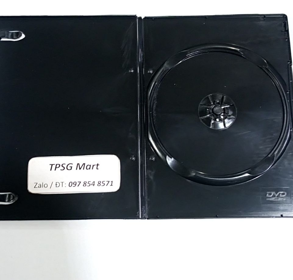 Black plastic CD, DVD storage box (1 disk cartridge)