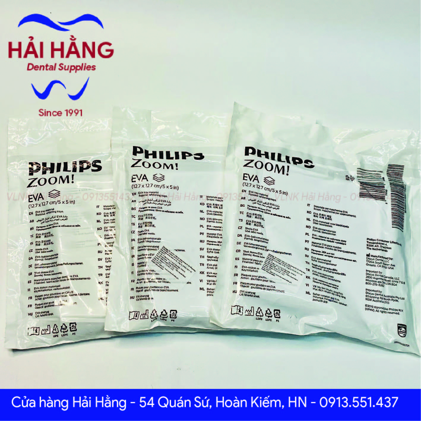 Nhựa ép máng tẩy trắng Zoom Philips (bán lẻ từng miếng)