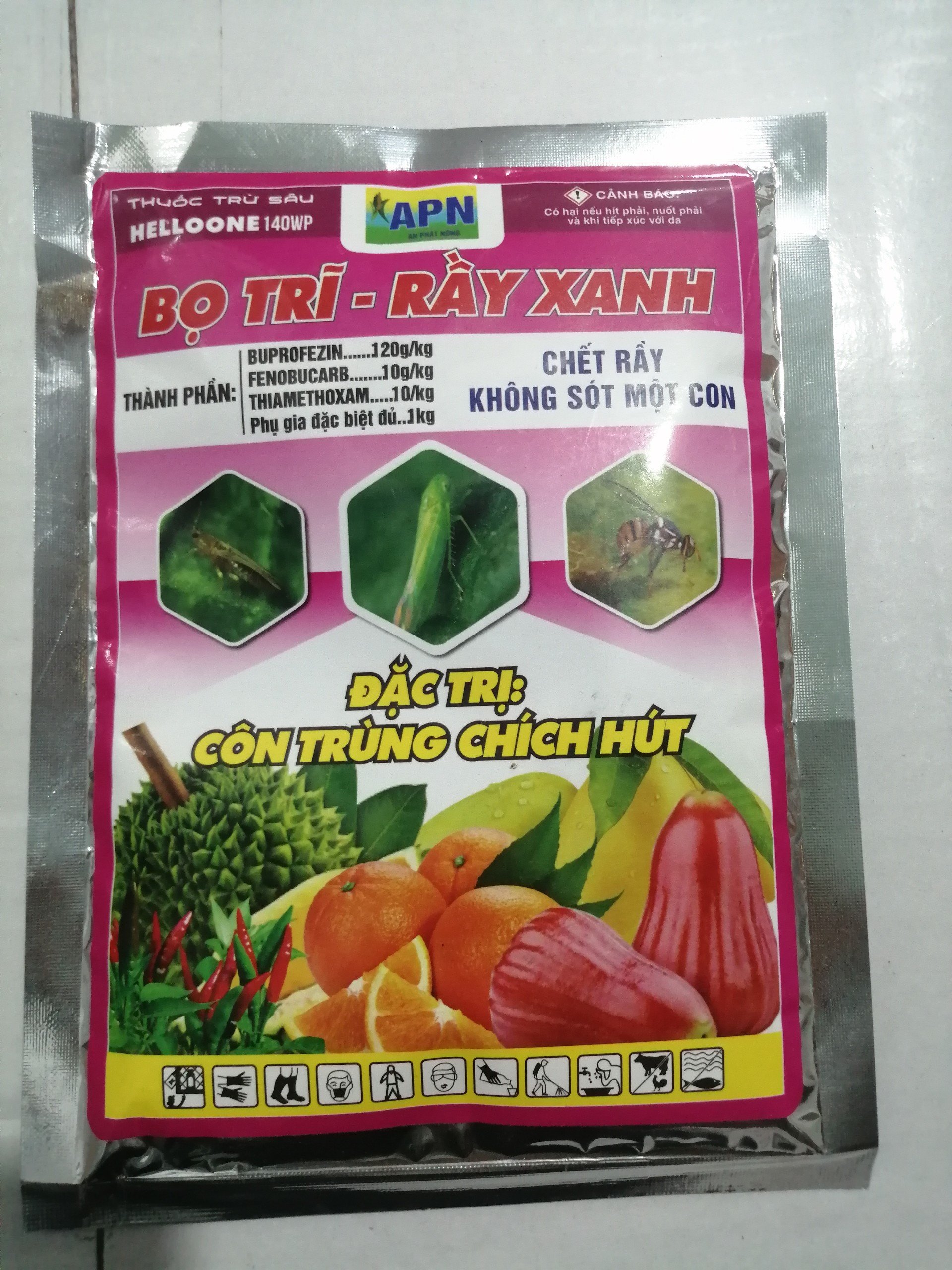 BỌ TRĨ - RẦY XANH 140WP (gói 120g bột) - quản lý côn trùng chích hút (ruồi vàng, rầy nâu, rầy mềm, rệp sáp...)