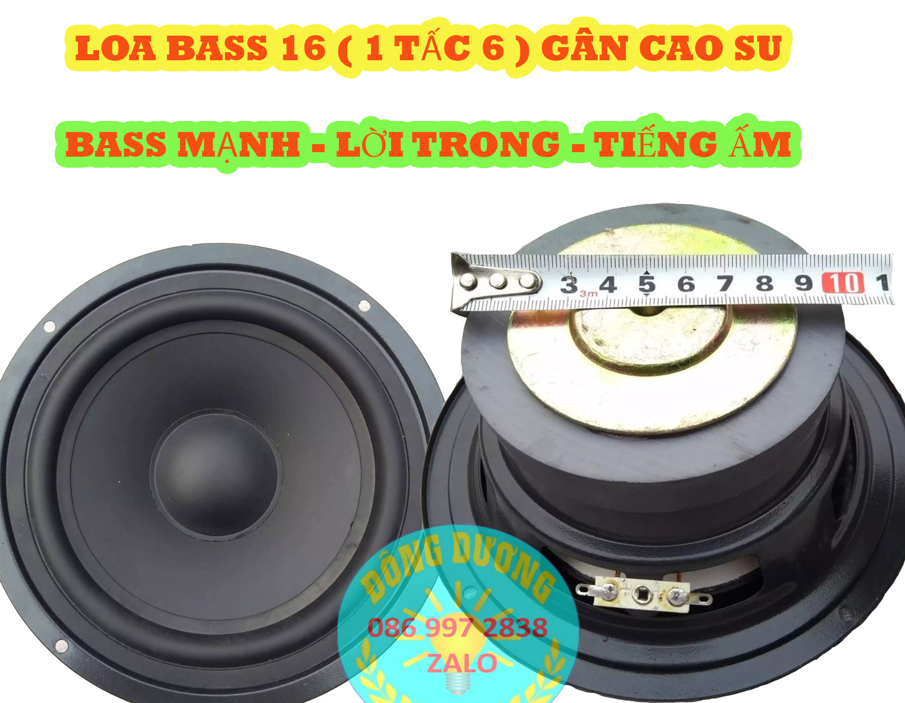 BASS 16 TỪ ĐƠN 100 GÂN CAO SU - GIÁ 1 CỦ