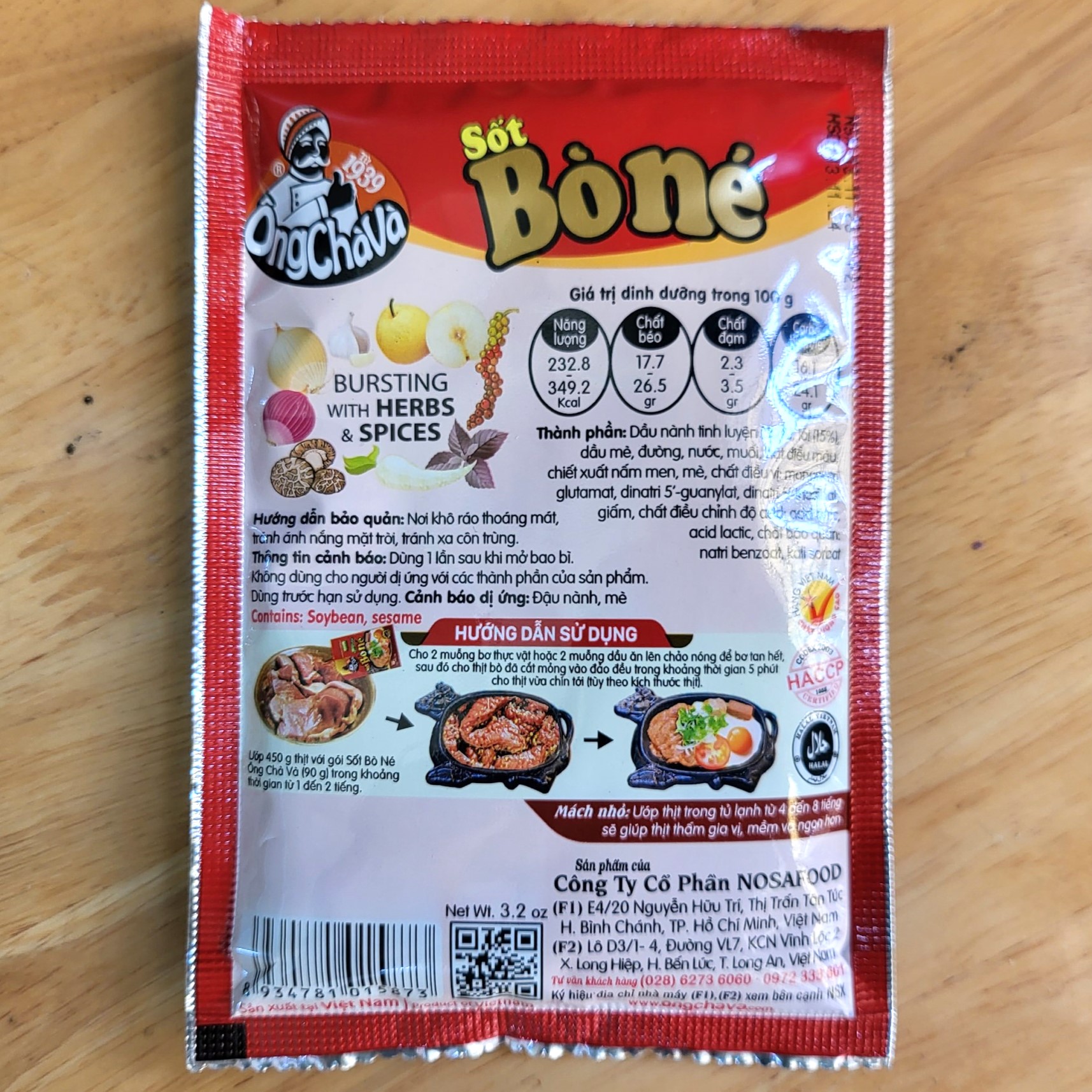 ÔNG CHÀ VÀ (gói 90g) SỐT BÒ NÉ Sizzling Beef Steak Sauce
