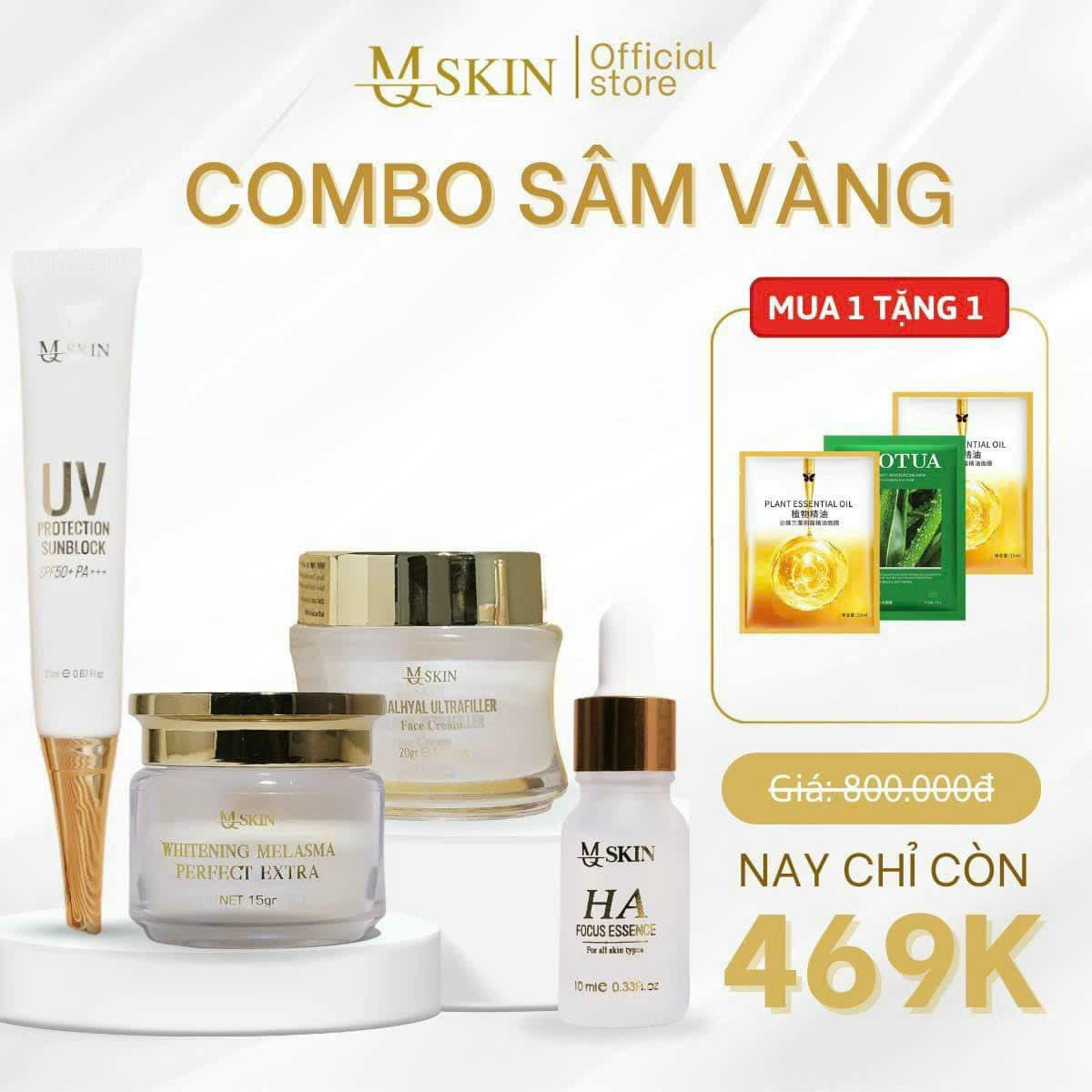 [HÓT CHÍNH HÃNG] COMBO KEM FACE CỐT NÁM SÂM VÀNG MQ SKIN