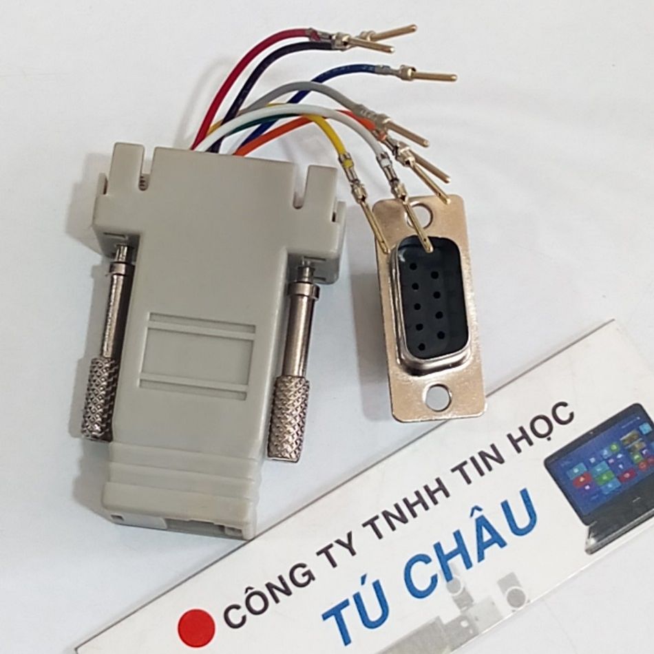 Đầu Com ra Lan: Đầu Com 9 Lổ Cái / Com 9 Kim Đực (DB9 - Hai hàng) ra Lan (RJ45)
