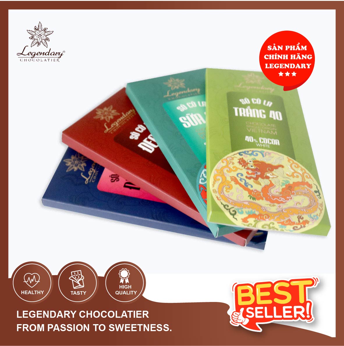 Socola Legendary - Socola Đen 58 - 100% cacao nguyên chất 85g