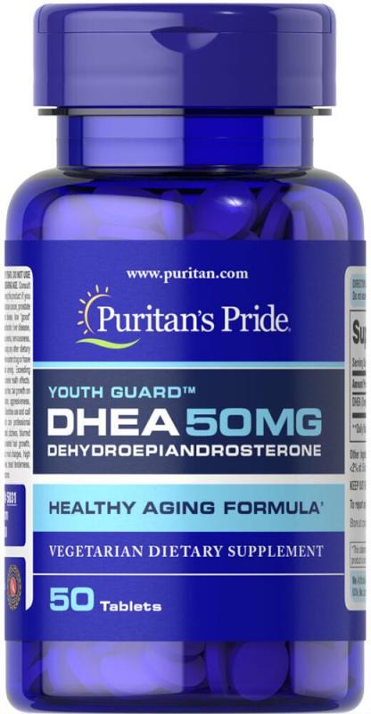 nội tiết tương cường sức khỏe cho người cao tuổi, tăng cường sinh lực nam nữ DHEA 50mg 50 viên của Puritans Pride, HSD: 10/2021 nhập khẩu