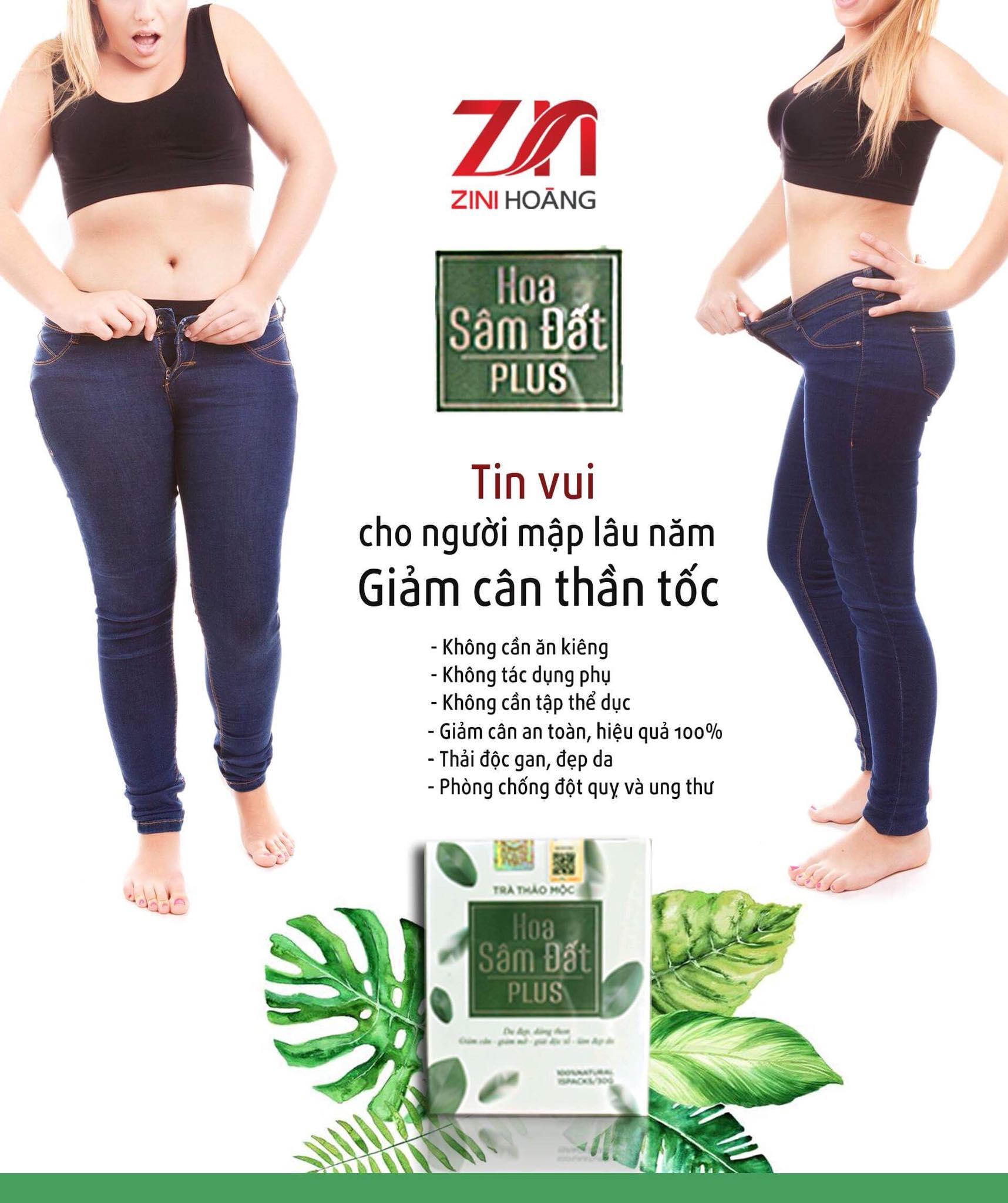 (Dạng Viên)Trà Giảm Cân Hoa Sâm Đất Zn  Plus  (15 Gói x 02 viên)