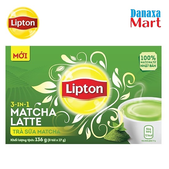 Combo 2 Hộp Trà Sữa Lipton vị Matcha và Ô Long (Hộp 8 gói x 17g)