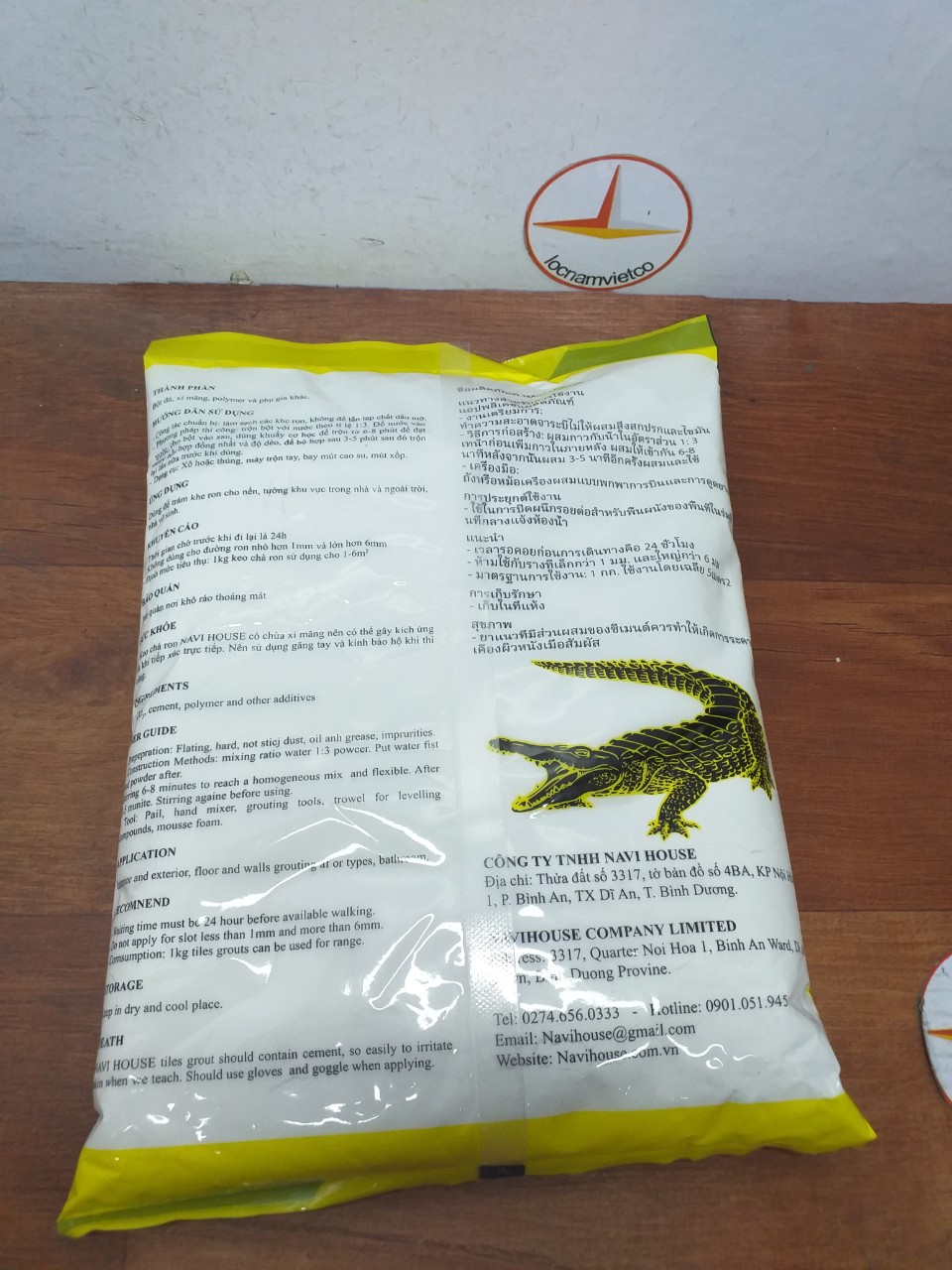 Keo chà ron gốc xi măng CÁ SẤU 1kg/bịch