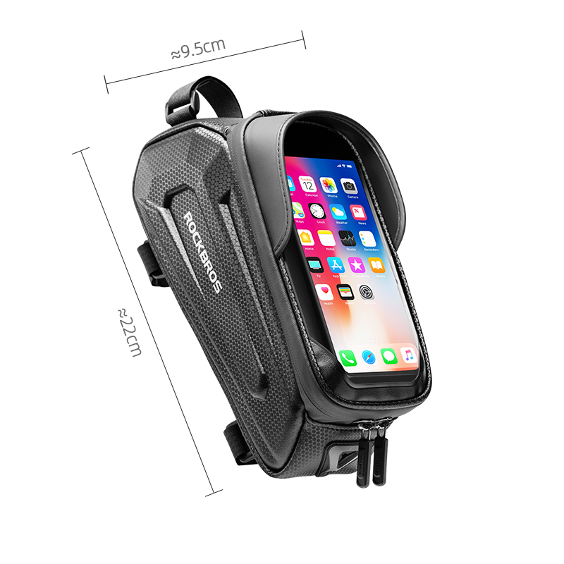 ROCKBROS Bicycle Front Top Tube Bag Phone Touch Screen Frame Bag Bicycle Waterproof Bag For 5.8 / 6 / 6.8 Inch Phone Cycling Bag Mountain Bike Accessories