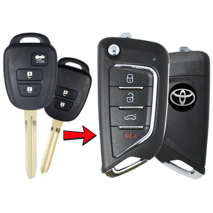 Chìa khoá độ gập Sẵn Mạch Điều Khiển Toyota Vios đời 2006-2025 mẫu V21