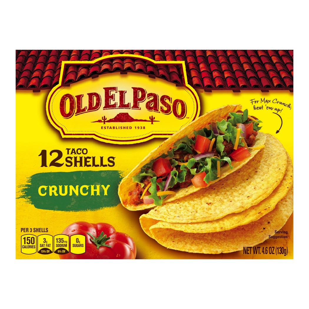 Mỹ] Vỏ Bánh Old El Paso Gluten Free Crunchy Taco Shells, Hộp 130g (4.6 Oz.)  12 Cái | Lazada.vn