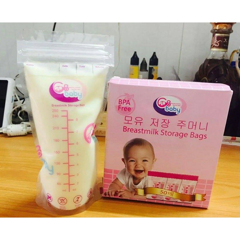 ️ hộp 50 túi trữ sữa gb baby 250ml - hàn quốc