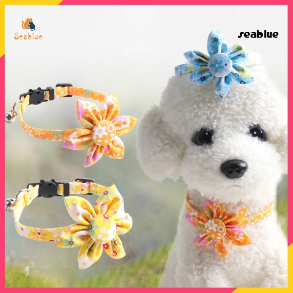 Vòng đeo cổ có thể tháo rời nhiều màu sắc họa tiết hoa hướng dương cho thú cưng