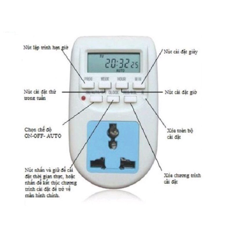 ổ cấm hẹn giờ siêu tiện lợi - timer cho bể thủy sinh