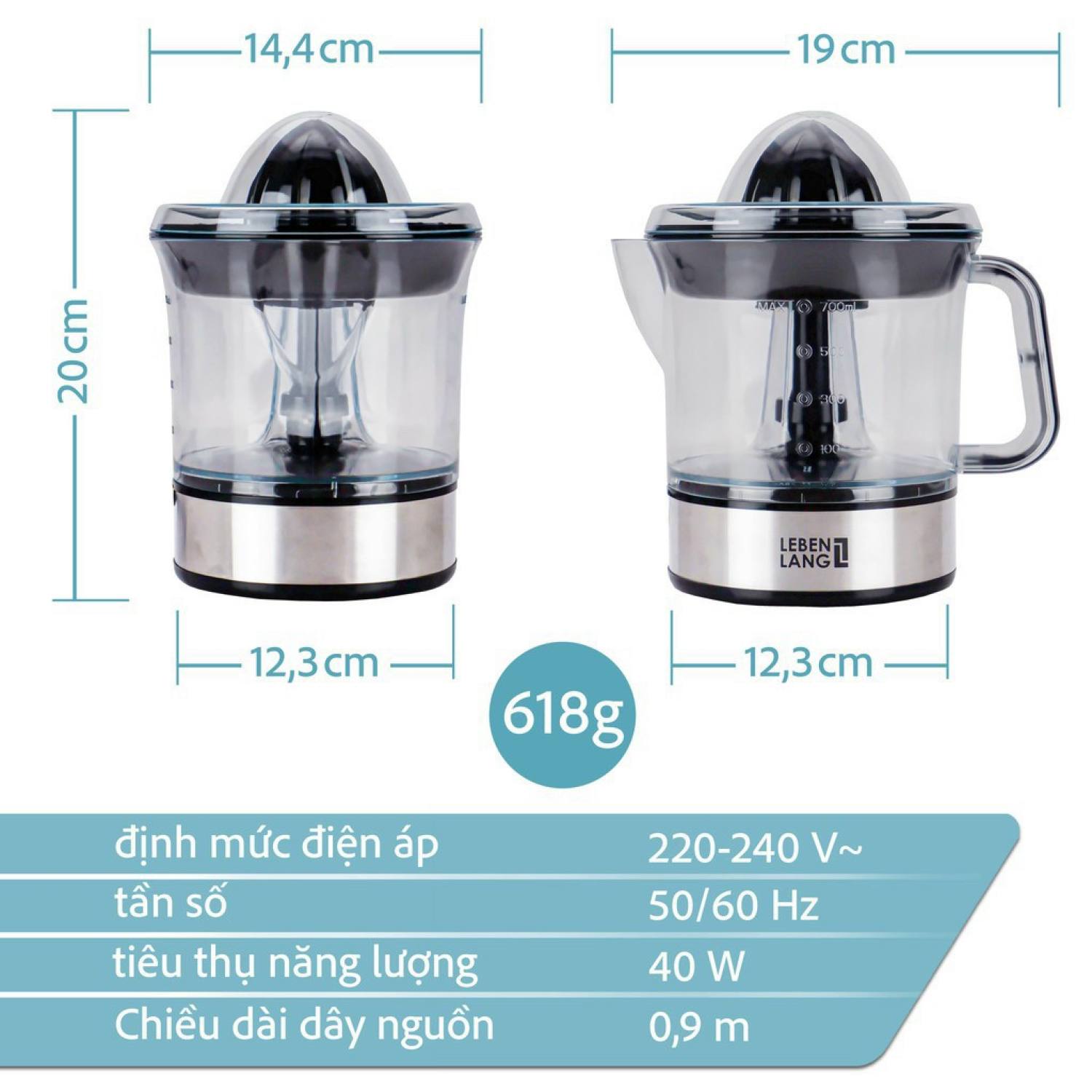 MÁY VẮT CAM THƯƠNG HIỆU ĐỨC LEBENLANG BẢO HÀNH 2 NĂM