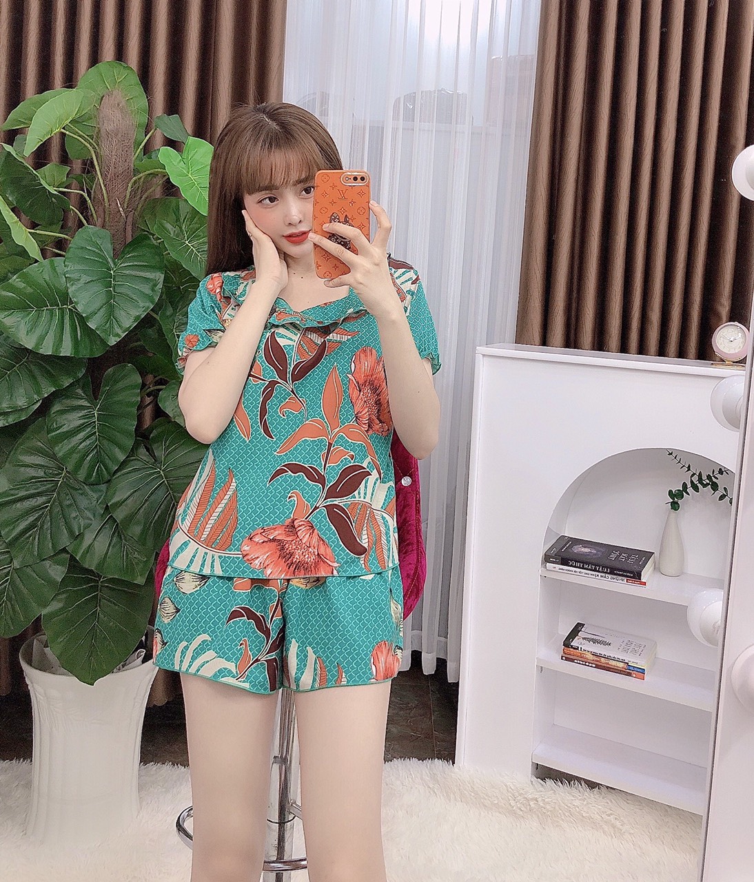 Set đùi lụa hàn trẻ trung (freesize dưới 58kg)