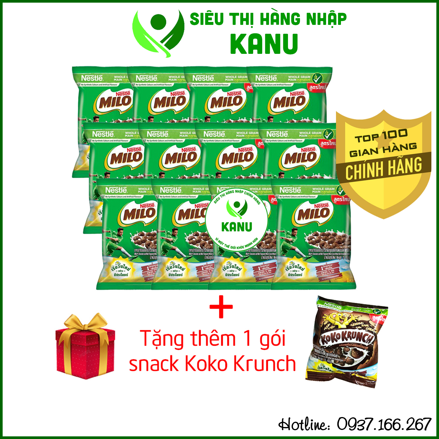 LỐC 13 GÓI Snack ngũ cốc ăn sáng Milo Nestle Thái Lan