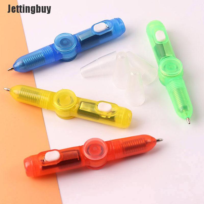 Jettingbuy NEW 2in1 Hand Spinner LED PEN Light Fidget Spin EDC Autism Gyroscope Glow dark