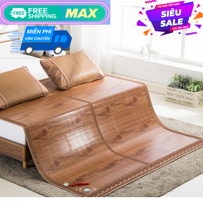 Chiếu Trúc Thanh Gấp Đôi Mặt Trúc - Mặt Lụa 1m6x2m