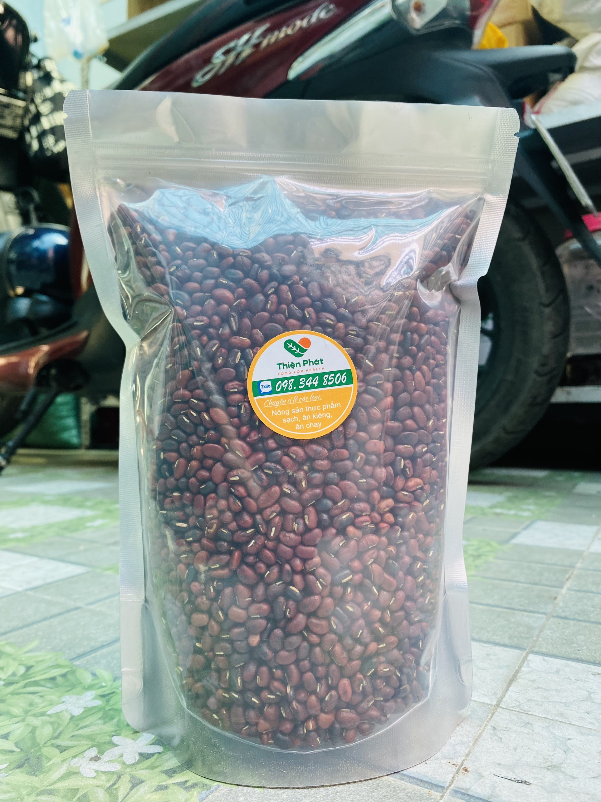 [ Túi Zip ] 1KG Đậu Đỏ Organic Rang Mộc Thiện Phát - ( TẶNG KÈM LÁ DỨA HOA NHÀI )