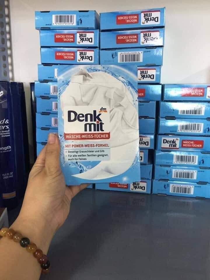 Miếng Giấy Giặt Trắng Quần Áo Denkmit Đức