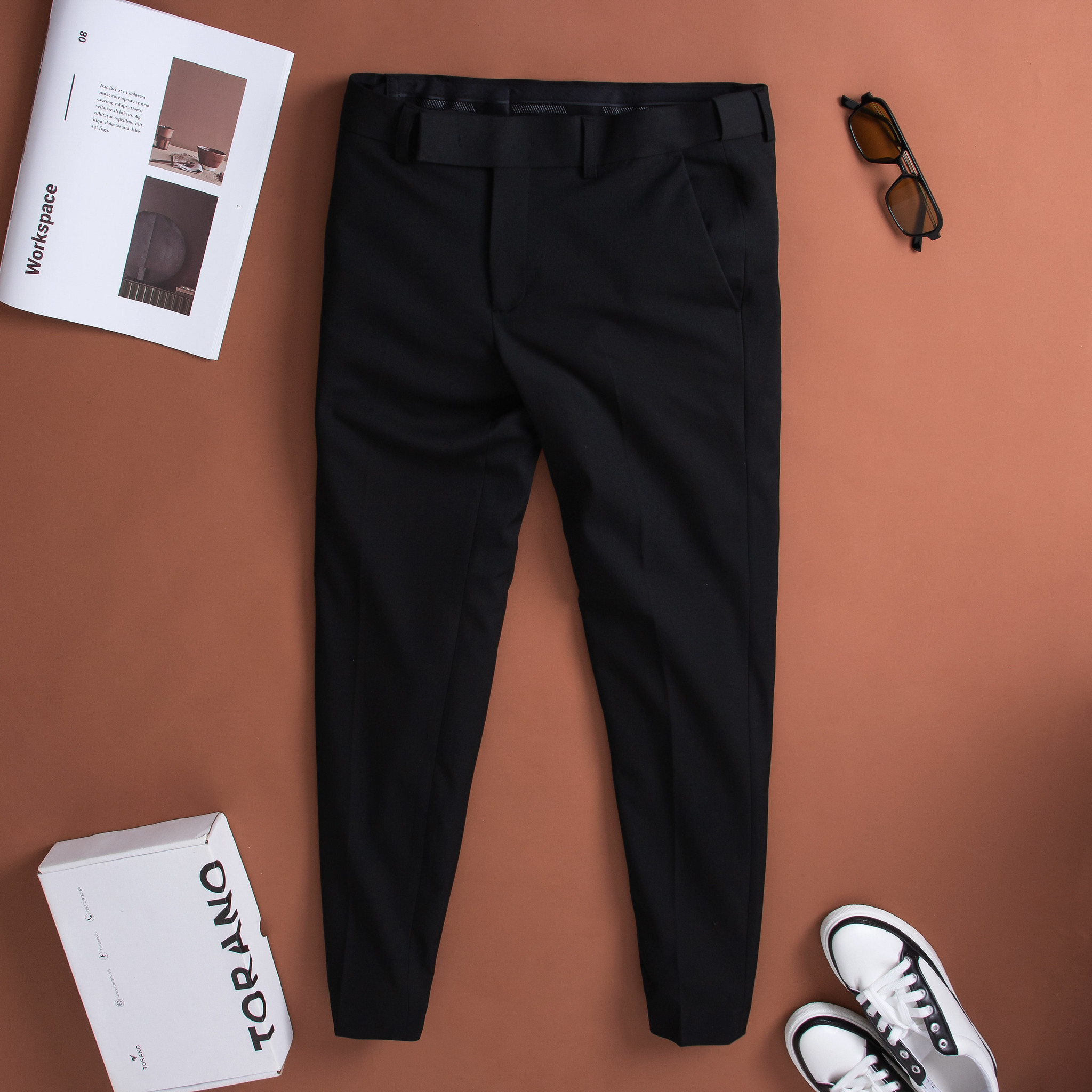 Quần âu torano slim-fit điều chỉnh cạp trơn dabt600