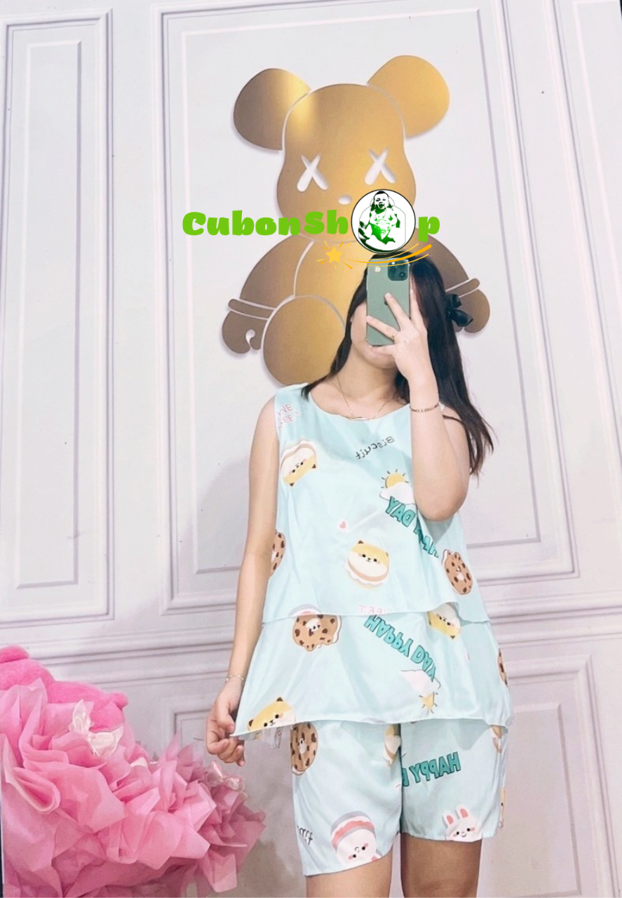 (45 - 90kg )Bộ Lanh Lụa Bầu kiểu đùi 2 Tầng siêu mát cho mùa nóng