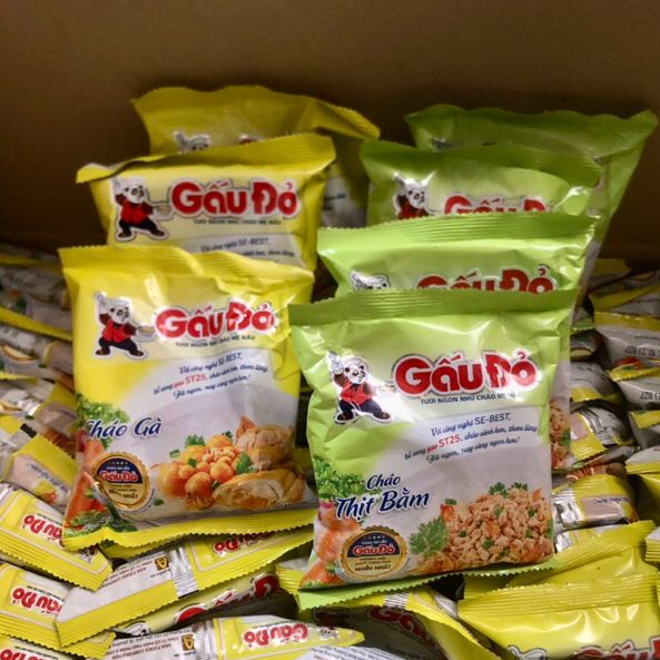 Combo 5 gói Cháo Thịt Bằm | Cháo Gà GẤU ĐỎ 50g