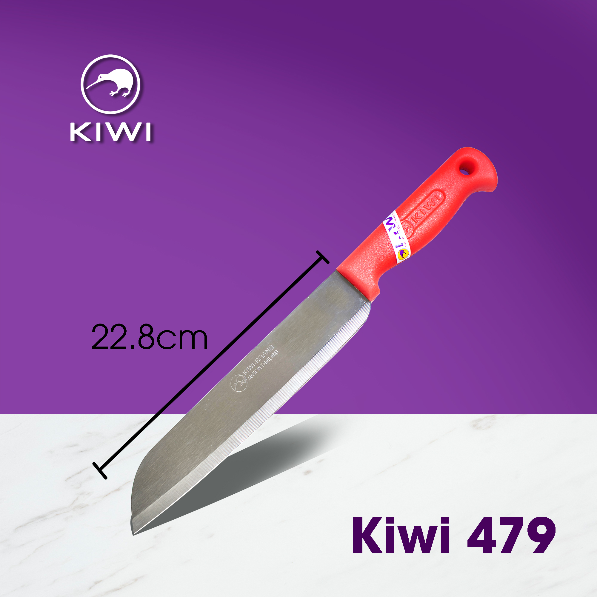 Dao nhà bếp Java 9" cán nhựa đỏ Kiwi Thái Lan - R479