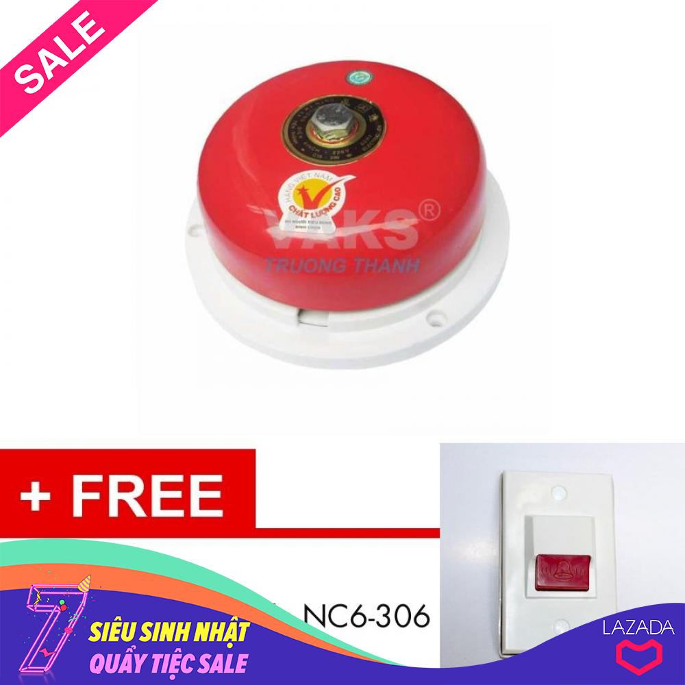 Chuông điện dạng đĩa 4 in - 75dB + tặng kèm nút nhấn CT4-1608
