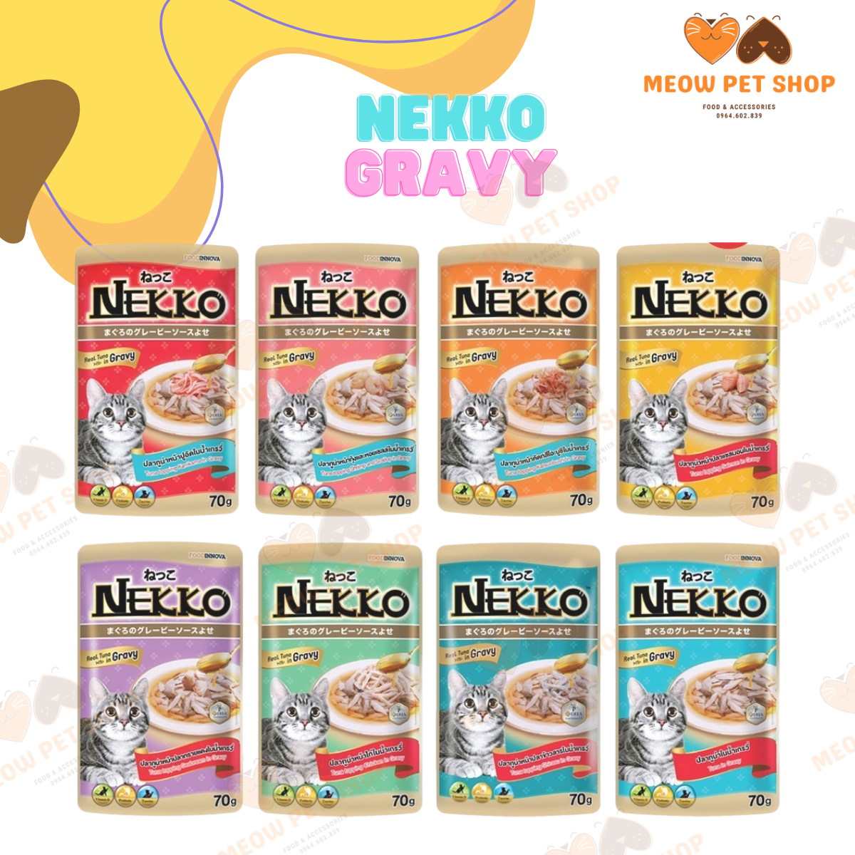 Combo 12 - Thức Ăn Pate Cho Mèo NEKKO gói 70g