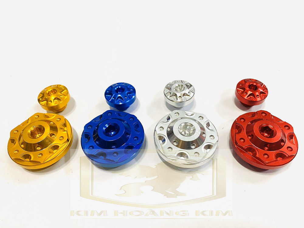 Ốc Mâm Lửa Nhôm lên màu Gr5 kiểu Salaya gắn xe máy Sirius,Exciter..