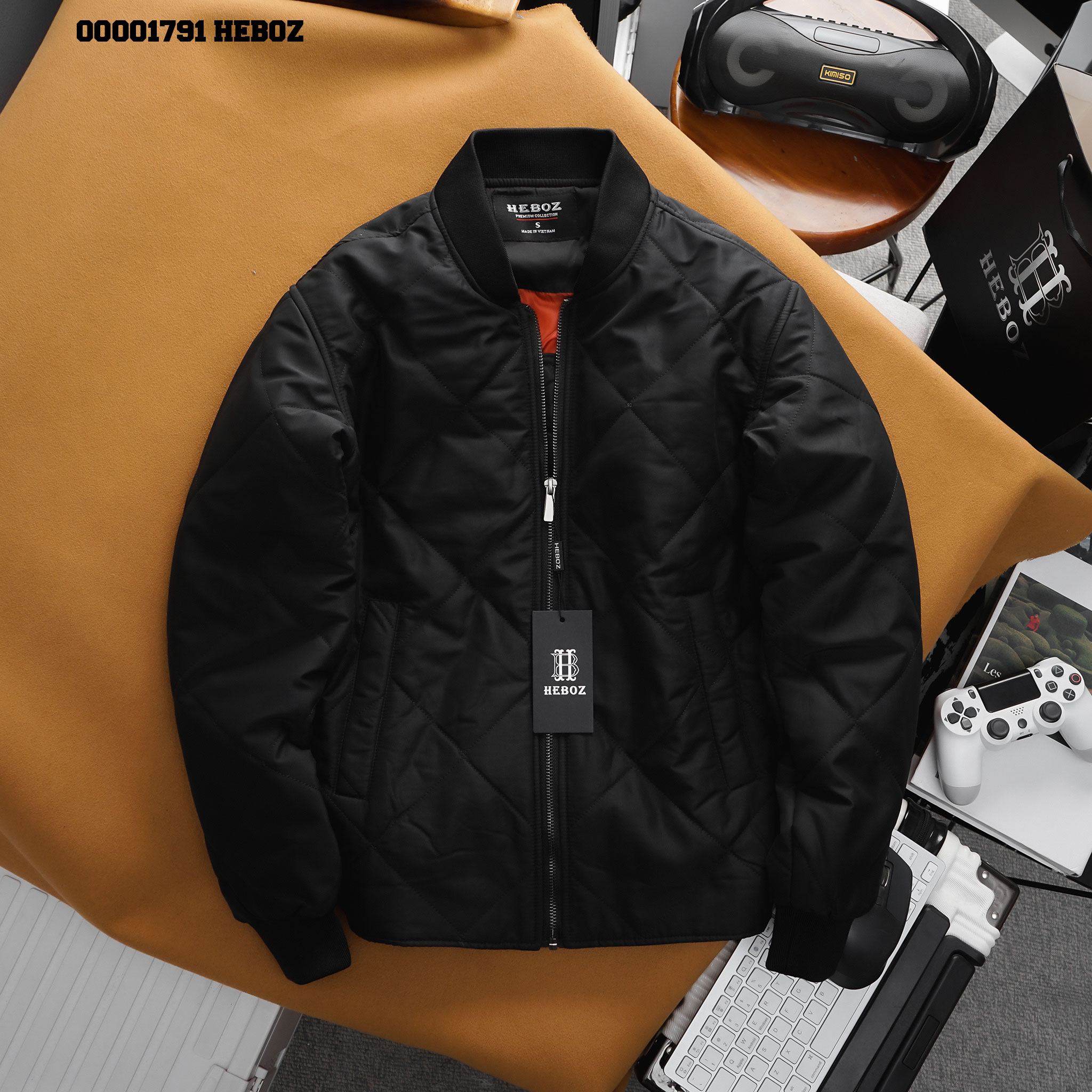 Áo khoác nam, áo bomber dáng Pilot Heboz 2M trần trám mặt ngoài 2 lớp cao cấp - 00001791