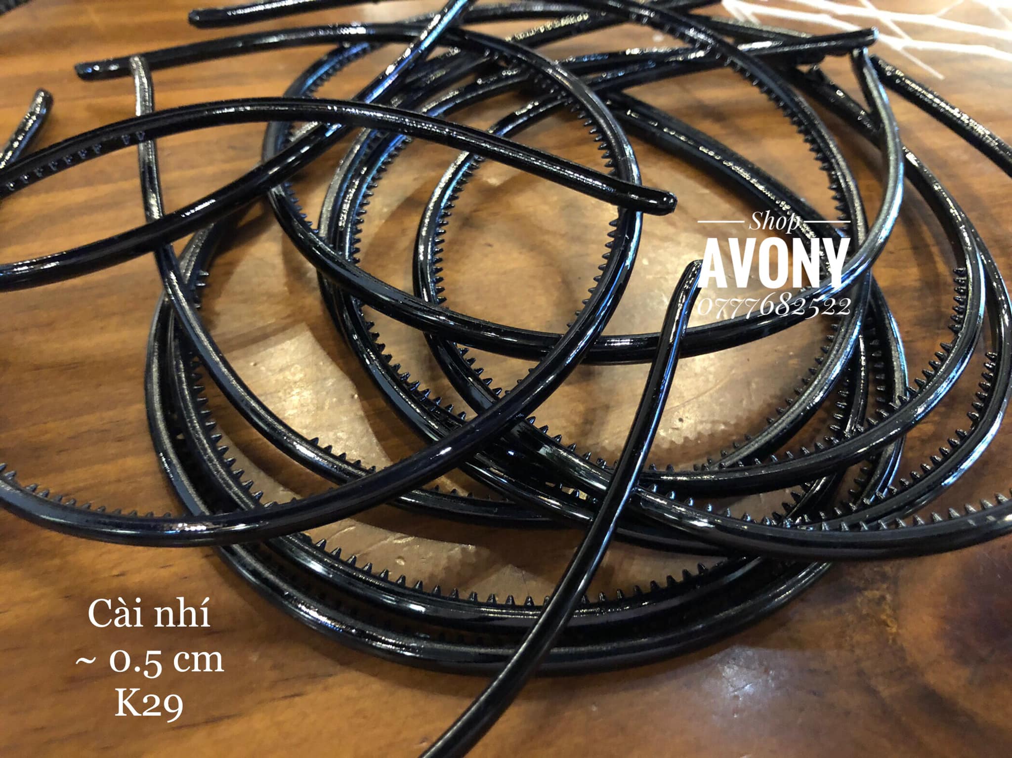 [HCM]combo 2 Cài tóc - Bờm tóc SIZE NHÍ nhựa đen bóng hàng VN