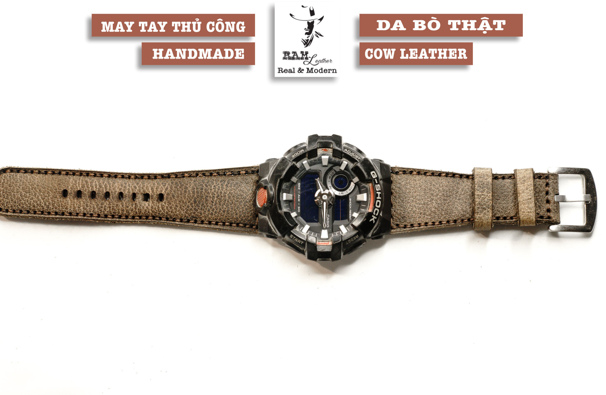 WATCH STRAPS DOUBLE COW LEATHER REAL