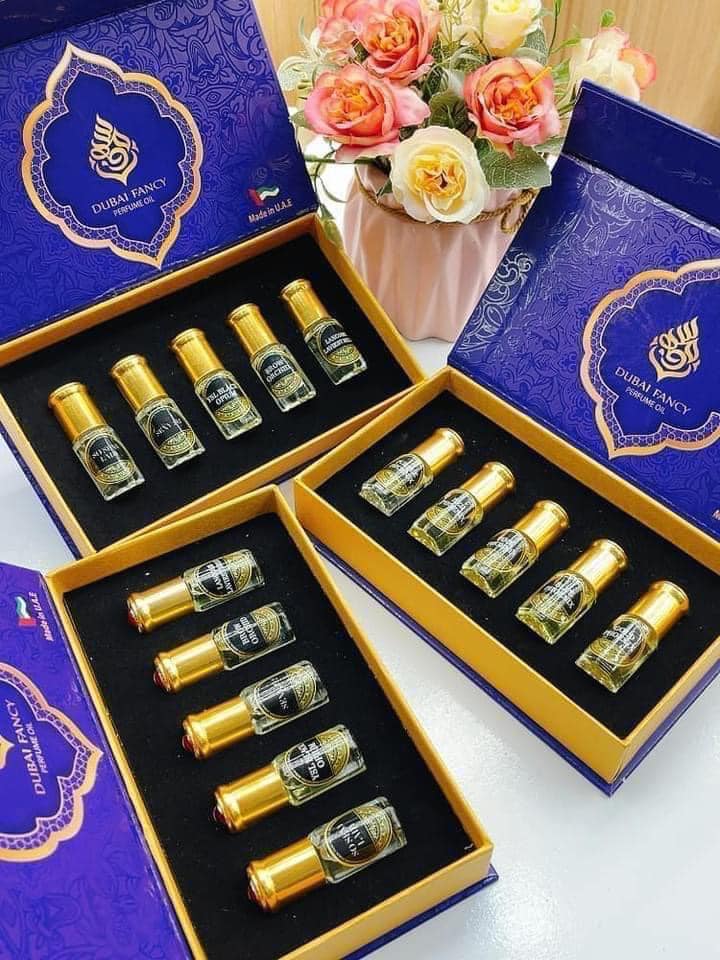 Set 5 chai tinh dầu nước hoa Dubai siêu thơm dai xanh